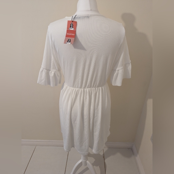 Frill Sleeve Skater Dress recycled From Boohoo brand new with tags - Picture 5 of 7